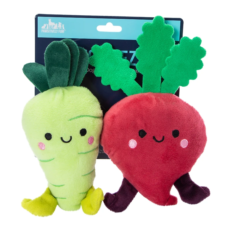 Veggie Plush Dog Toy 2-Count