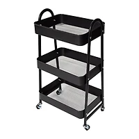 3-Tier Metal Rolling Cart 17.9in x 29.9in