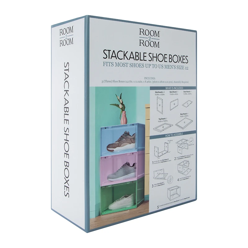 Stackable Shoe Boxes 3-Count