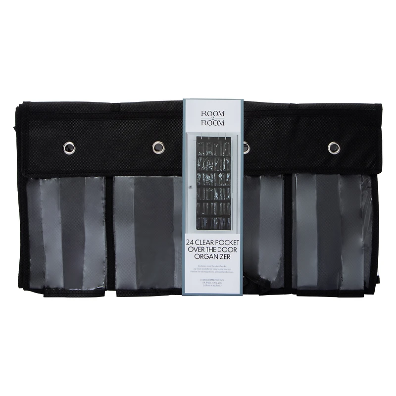 24 Clear Pocket Over The Door Organizer 18.89in x 62.2in