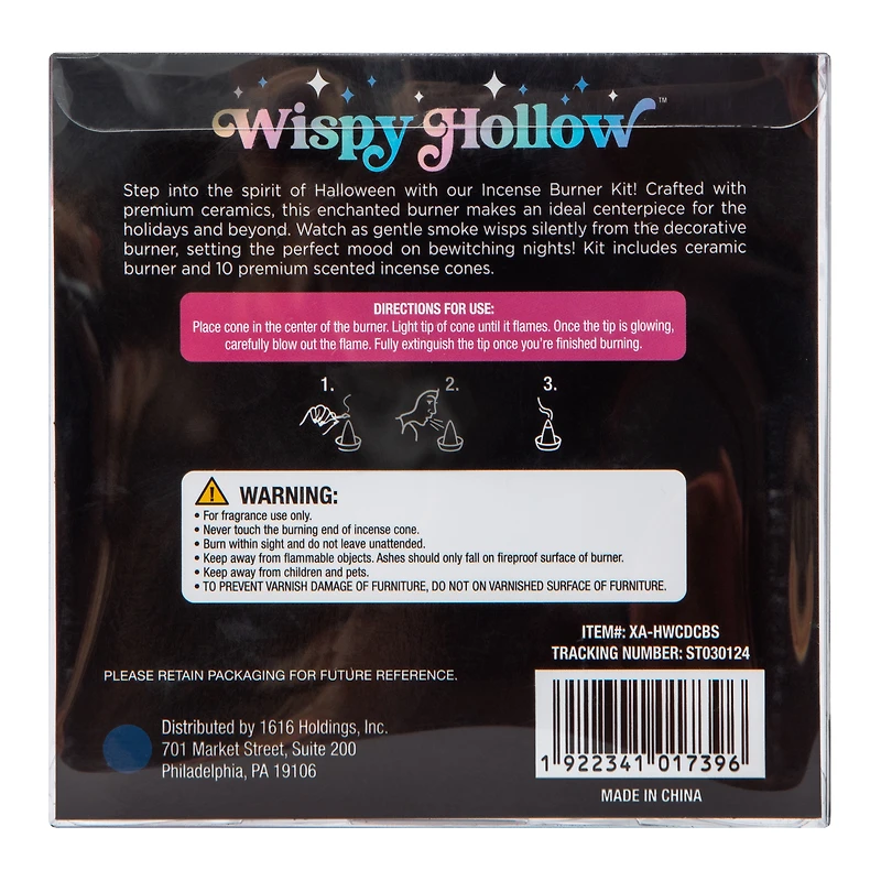 Wispy Hollow™ Cone Incense Burner Kit 11-Piece