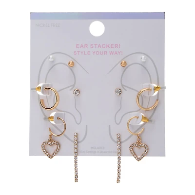 Assorted Ear Cuff & Earring Stacker Set 6-Pack