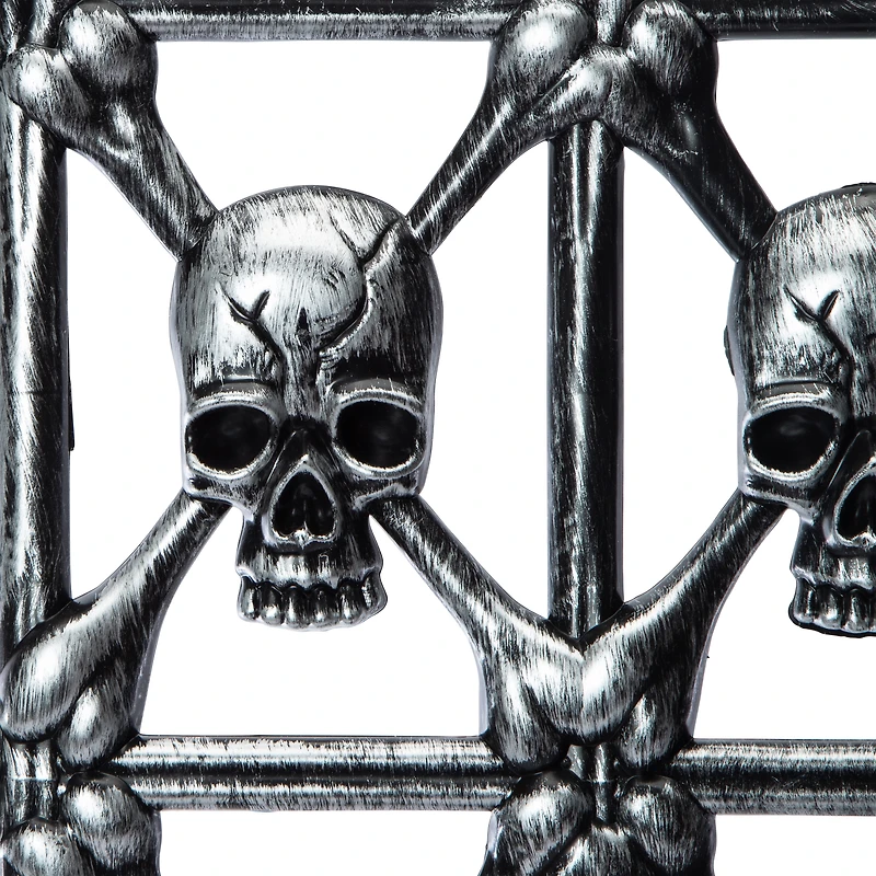 Skull Fence Halloween Decor 28.74in x 17.32in