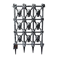Skull Fence Halloween Decor 28.74in x 17.32in