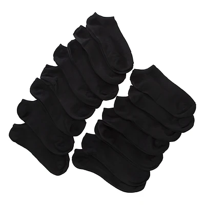 Ladies Solid Black Low Cut Socks 15-Pack