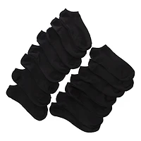 Ladies Solid Black Low Cut Socks 15-Pack