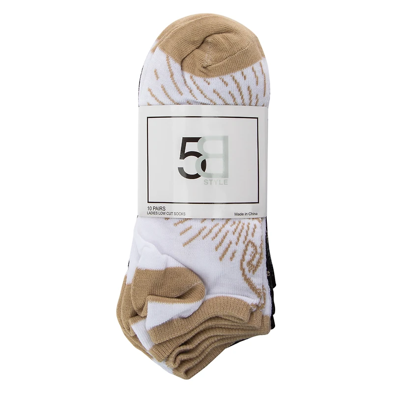 Ladies Assorted Celestial Low-Cut Socks 10-Pack