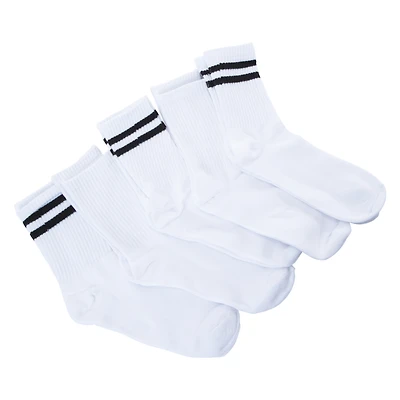 Ladies Stripe-Cuff Crew Socks 5-Pack