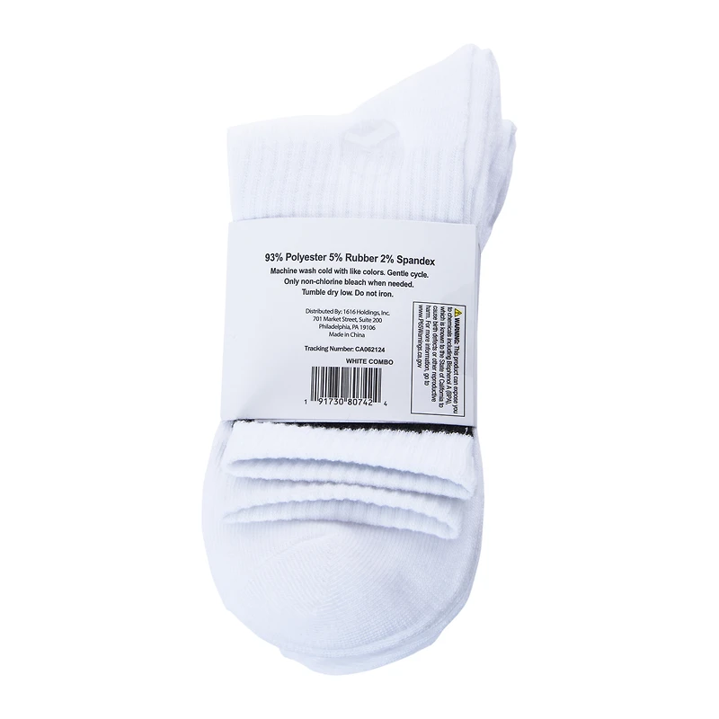 Ladies Stripe-Cuff Crew Socks 5-Pack