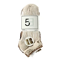 Ladies Brown Cable Knit Low-Cut Socks 10-Pack