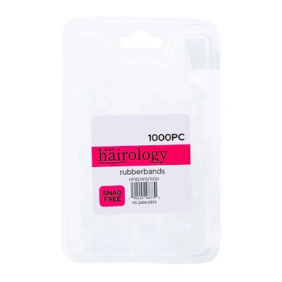 Snag-Free Clear Rubber Bands 1000-Count
