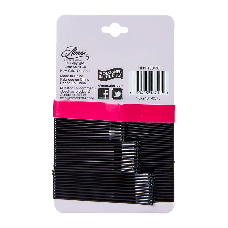 Black Comfort Grip Bobby Pins 70-Count