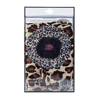 Leopard-Print Double Lined Satin Bonnet
