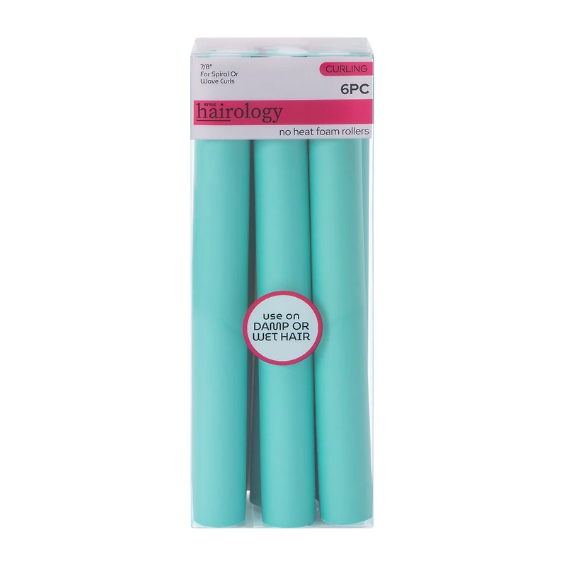 7/8in No Heat Foam Rollers 6-Pack
