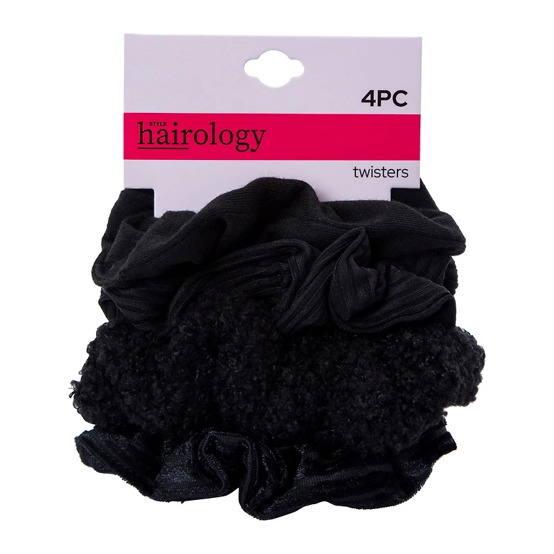 Assorted Twister Scrunchie Set 4-Count