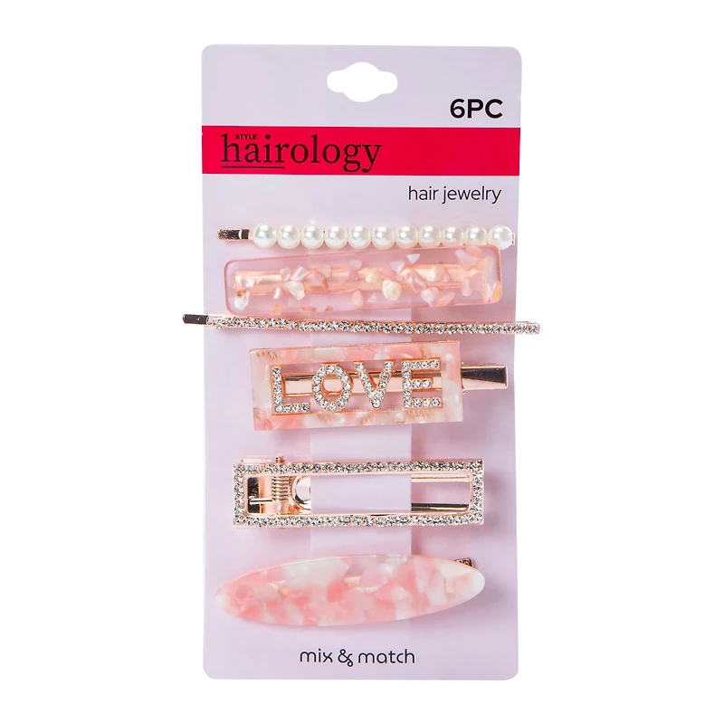 Assorted Fashion Jewelry Hair Clips 8-Count