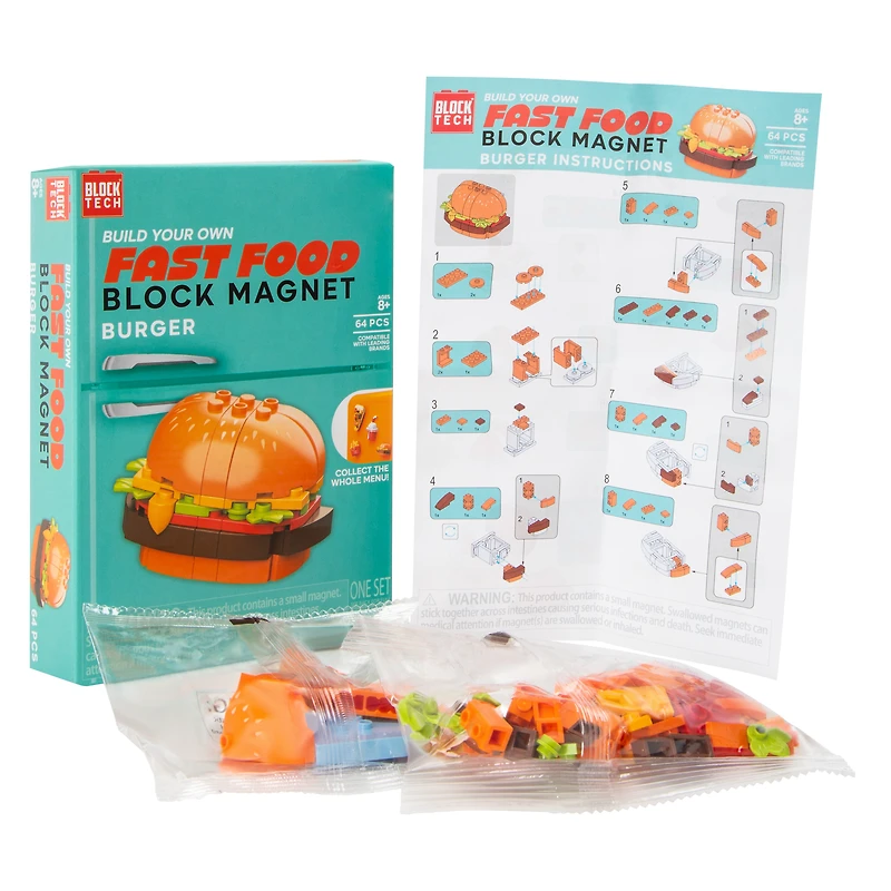 Build Your Own Food Block Magnet 44 Pcs