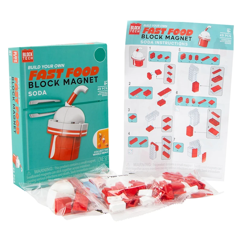 Build Your Own Food Block Magnet 44 Pcs