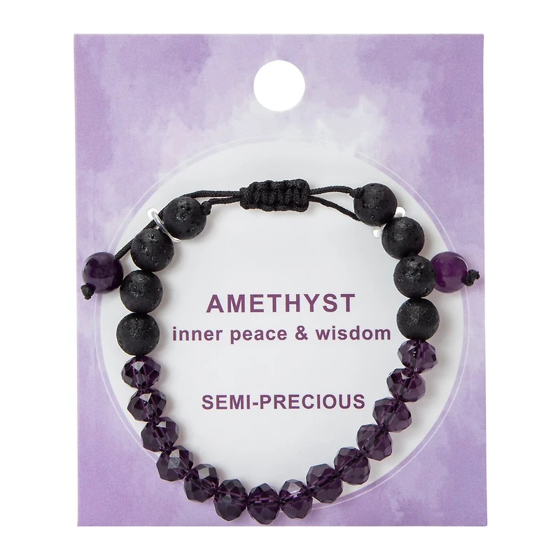 Lava & Semi-Precious Stone Beaded Bracelet