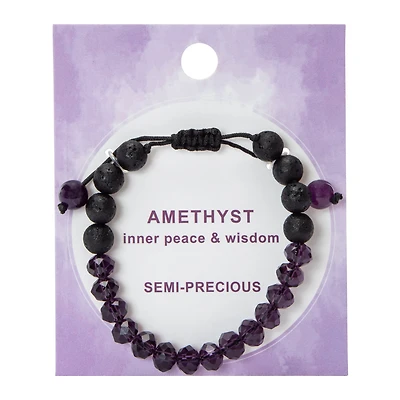Lava & Semi-Precious Stone Beaded Bracelet
