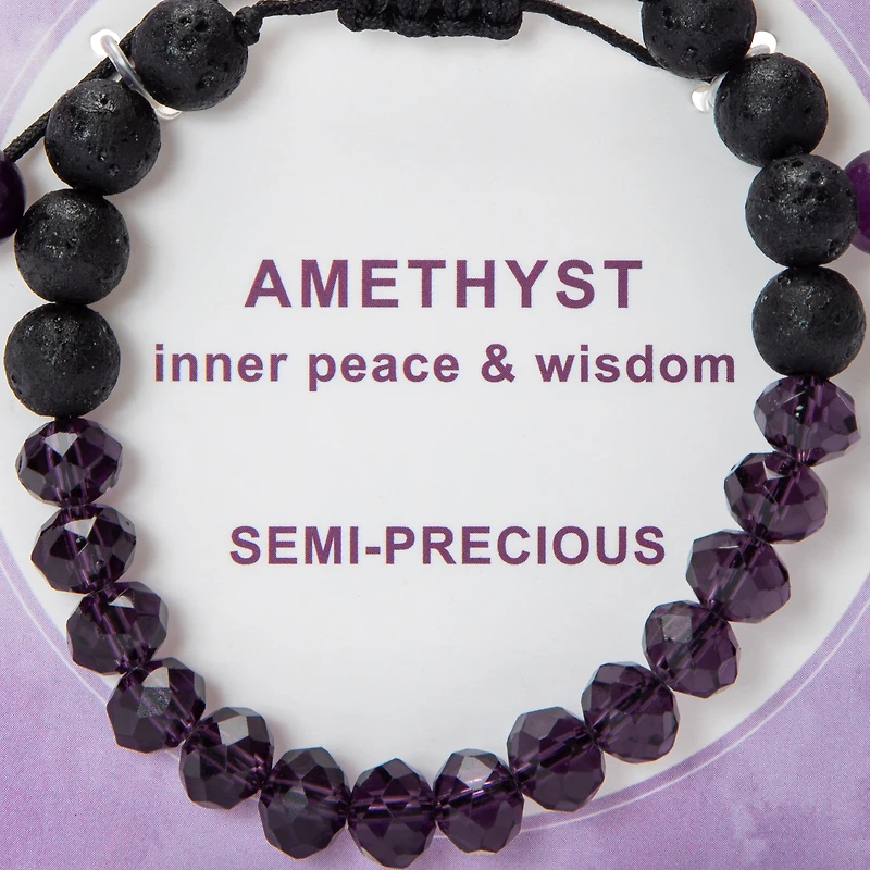 Lava & Semi-Precious Stone Beaded Bracelet