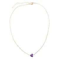 Semi-Precious Heart Stone Pendant Necklace