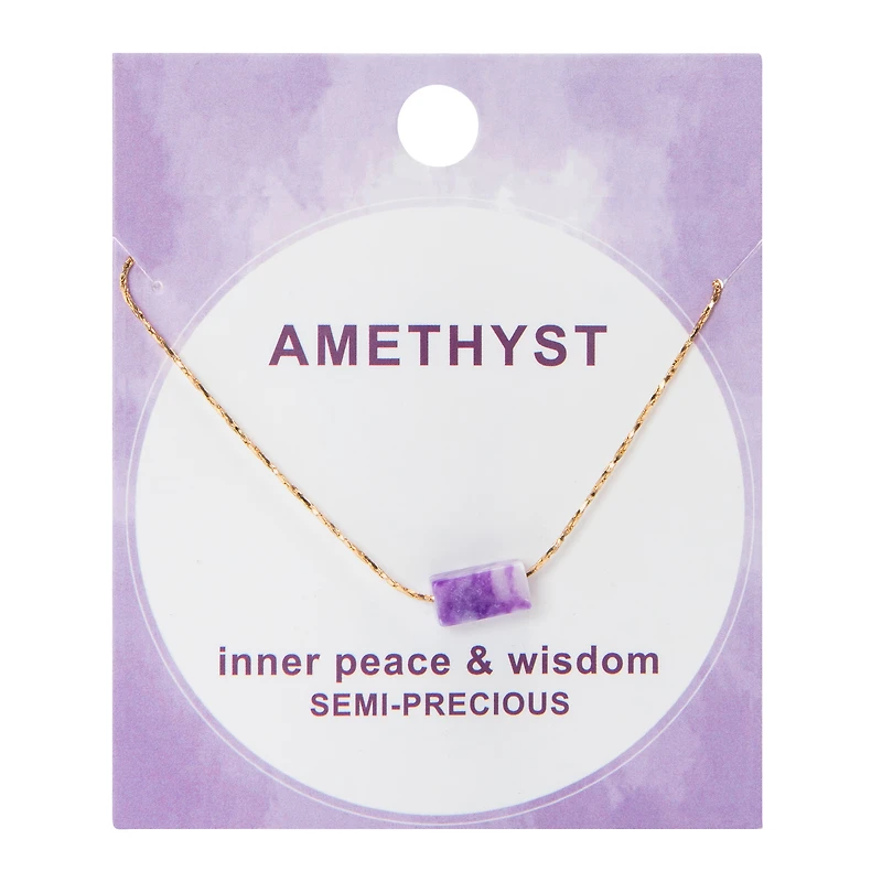Semi-Precious Stone Bar Necklace