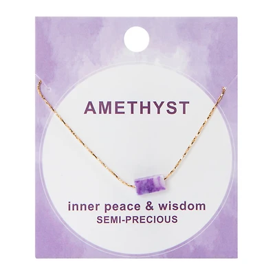 Semi-Precious Stone Bar Necklace
