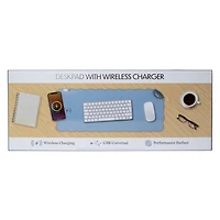 Deskpad With Wireless Charger 23.69in x 9.37in