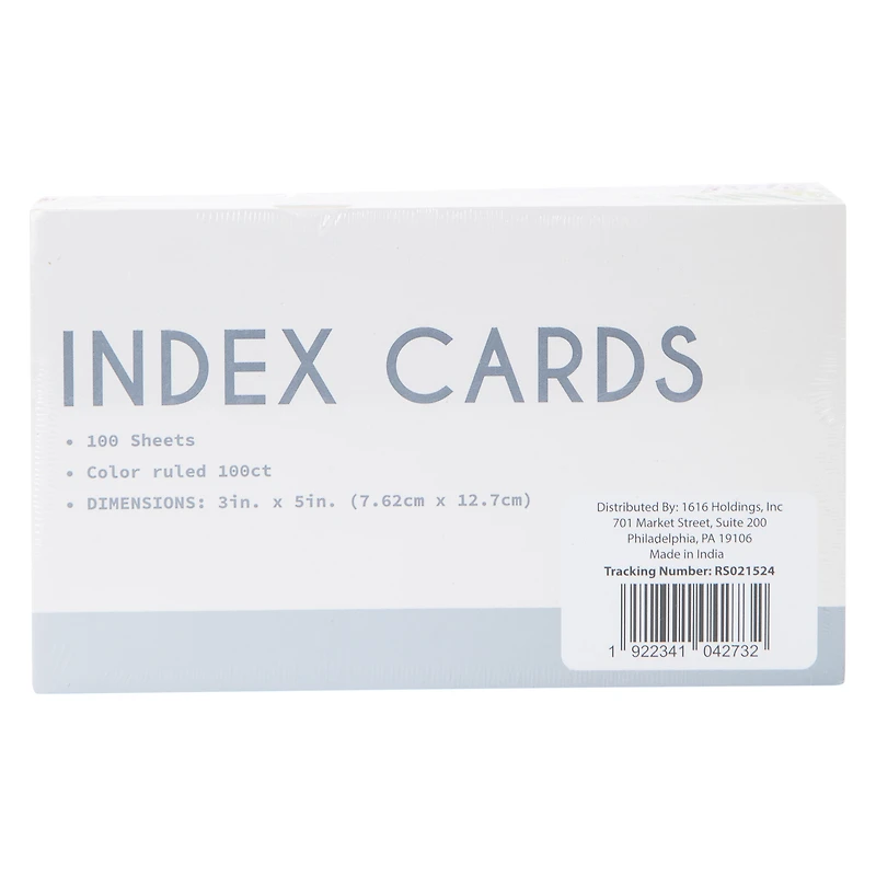 100-Count Multi-Ruled Index Cards 3in x 5in