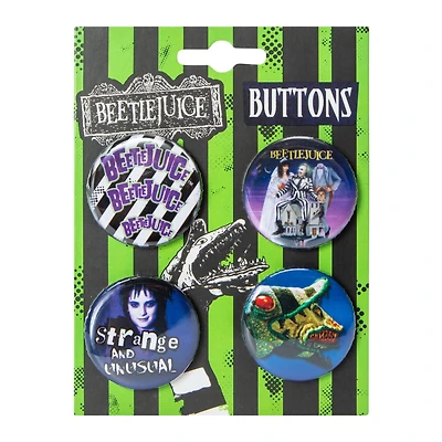 Halloween Character Button Pins 4-Count