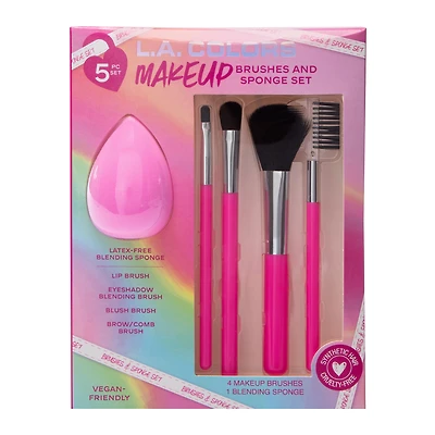 L.A. Colors® Makeup Brushes & Sponge Set 5-Piece