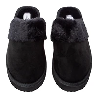 Ladies Faux Fur-Lined Platform Mule Slippers