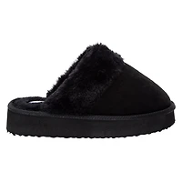 Ladies Faux Fur-Lined Platform Mule Slippers