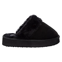 Ladies Faux Fur-Lined Platform Mule Slippers