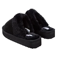 Ladies Faux Fur-Lined Platform Mule Slippers
