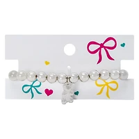 Silver Beaded Bear Bracelet