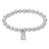 Silver Beaded Bear Bracelet