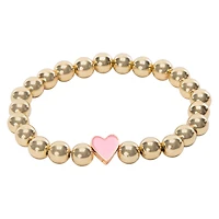 Gold Beaded Heart Bracelet