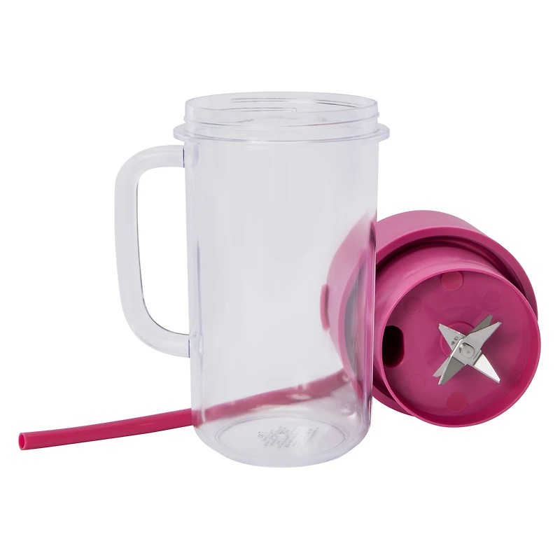 Rechargeable Portable Blender With Handle & Silicone Straw 17oz