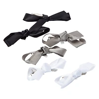 Satin Bow Hair Clips 6-Count