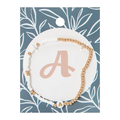 Initial Beaded Bracelet