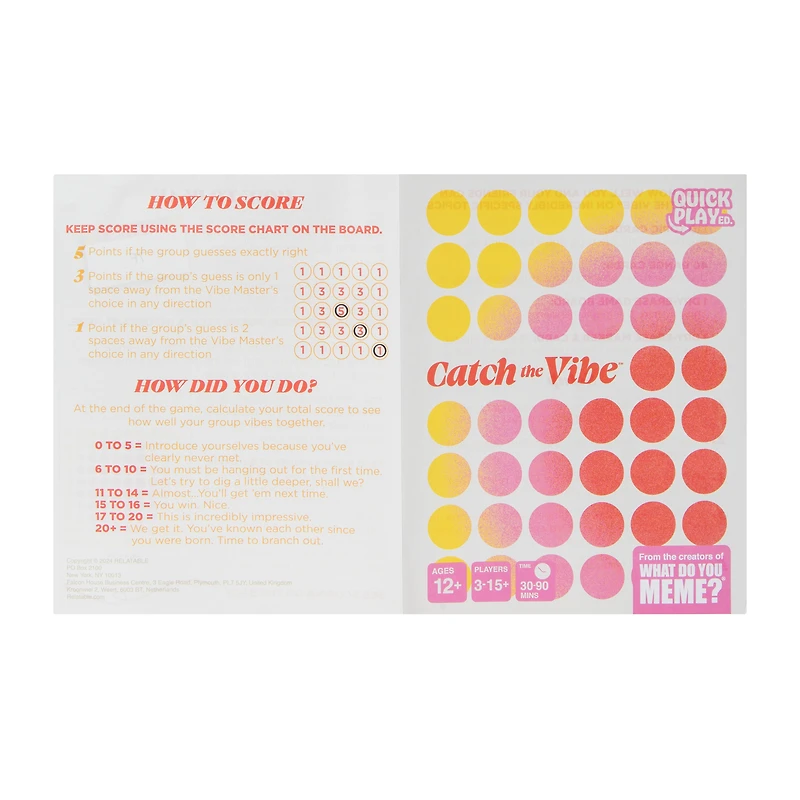 Catch The Vibe Board Game
