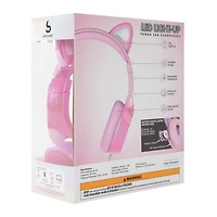 LED Light-Up Panda Ear Wired Headphones With Mic