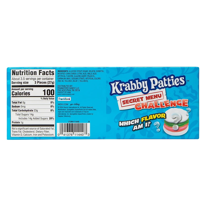 SpongeBob SquarePants™ Krabby Patties Secret Menu Challenge Gummy Candy 3.17oz