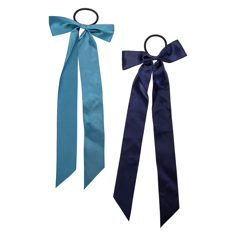 Long Bows On Hair Ties 2-Count