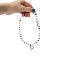 Pearl & Heart-Charm Pet Jewelry - Medium