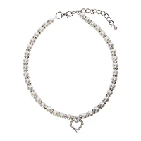 Pearl & Heart-Charm Pet Jewelry - Large
