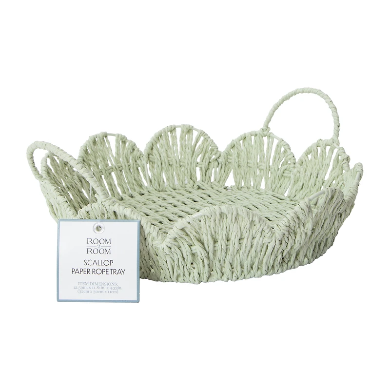 Round Scallop Tray With Handle