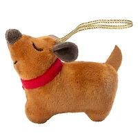 Fabric Dog Christmas Ornament